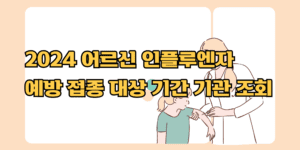 2024 어르신 인플루엔자 무료 예방 접종 대상 기간 기관 조회