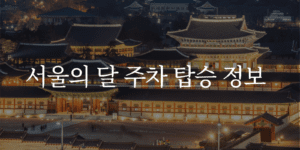 서울달 위치 주차 탑승 정보 예약 방법