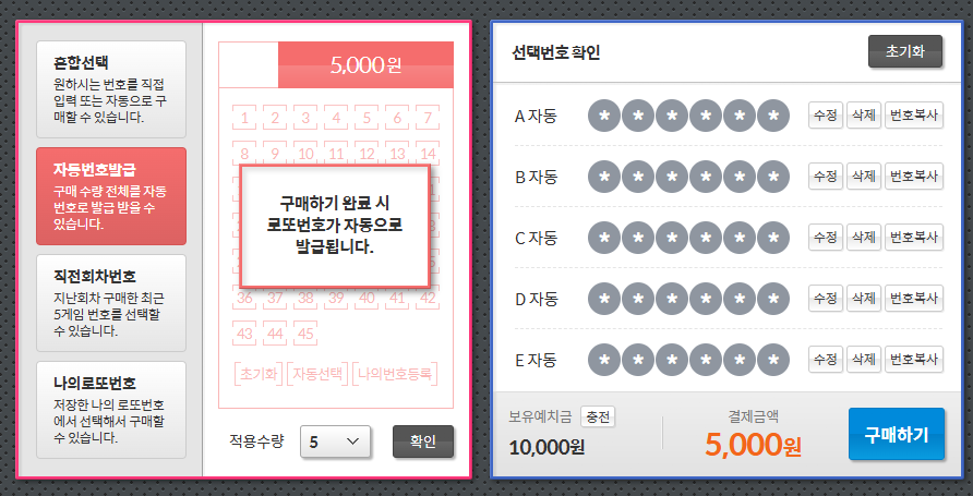 로또 645 복권 구매 번호 선택하는 방법