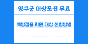 양구군 대상포진 무료 예방접종 나이 지원 대상 신청 방법