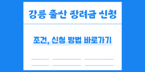 강원도 강릉 출산지원금 대상 조건 금액 신청 방법