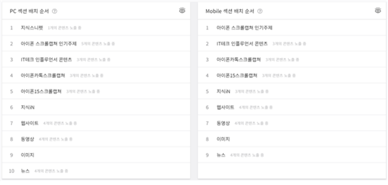 블랙키위 섹션 배치 순서 중요성 설명 중