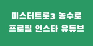 미스터트롯3 농수로 이름 나이 인스타 유튜브 노래 평가 반응
