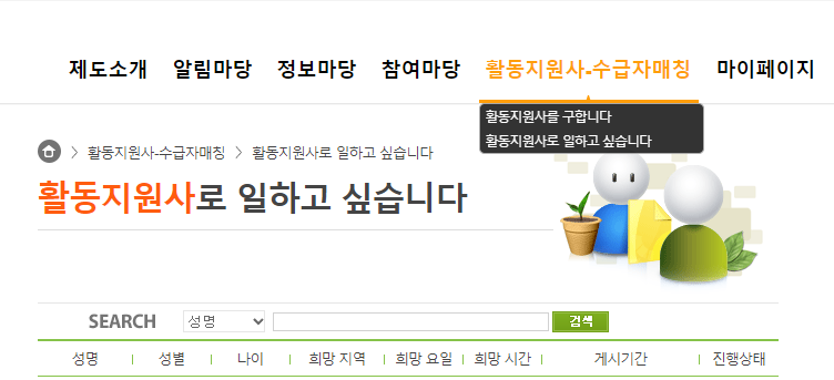 장애인활동지원사 구인 구인 취업하는 방법 설명