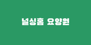 널싱홈 뜻 요양원 차이 비용 비교 너싱홈 소개