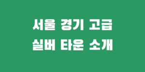 서울 경기 고급 실버타운 입주 비용 요양 서비스 가격은?