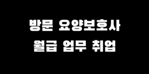 방문 재가요양보호사 월급 하는 일 자격증 취득 취업 방법