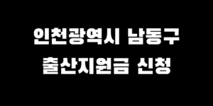 인천 남동구 출산육아지원금 2025년 조건 신청 절차 방법