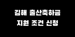 김해 출산축하금 2025년 지원 조건 대상 신청 절차 방법