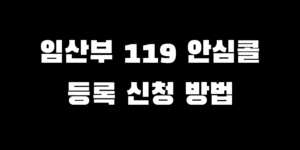 임산부 119 안심콜 서비스 자연분만 예정자 등록 추천
