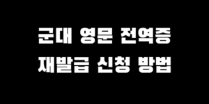 한국 군대 전역증 영문 재발급 영어 카드 신청 방법