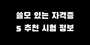 취업 취직 유리한 쓸모 있는 추천 자격증 5개 시험 정보