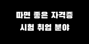 따 놓으면 좋은 인생에 도움 되는 자격증 추천 시험 취업 분야 업무