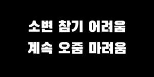 소변 참기 어려움 계속 오줌 마려운 느낌 원인 치료 방법