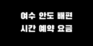 여수 안도 가는 길 배편 시간 예약 차량 선적 방법 총정리