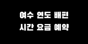 여수 연도 여행 가는 법 배편 시간 예약 차량 선적 방법
