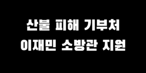 산불 피해 기부처 이재민 소방관 돕기 지원 방법