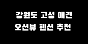 강원도 고성 오션뷰 반려견 동반 가능한 펜션 BEST 5 추천