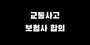 교통사고 후 보험사 합의 손해 보지 않는 현명한 대처법 총정리