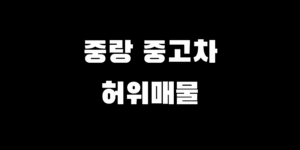중랑구 중고차 구매, 허위매물 피하는 방법과 주의사항
