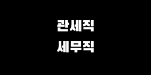 관세직 vs 세무직 9급 공무원 커트라인 경쟁률 직렬 선택 가이드