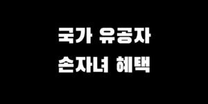 국가유공자 손자녀 대학 군대 취업 혜택 총정리