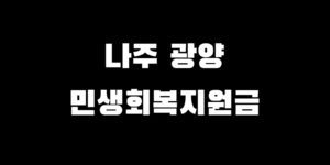 나주 광양 민생회복 소비쿠폰 신청 지원금 지급 기준 날짜 사용처 총정리
