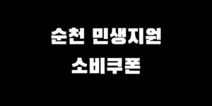 순천 민생회복 소비쿠폰 신청 지원금 지급 기준 날짜 사용처 총정리