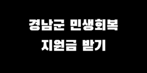 민생회복지원금 지급 함안 창녕 고성 남해 하동군 소비쿠폰 신청