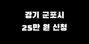 경기 군포시 전국민 소비쿠폰 언제 신청 추가금 얼마 받는 법