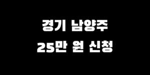 경기 남양주시 전국민 소비쿠폰 추가금 얼마 수령 신청 언제