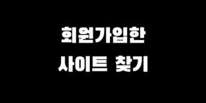내가 회원 가입한 기억 안 나는 모든 사이트 찾기 탈퇴