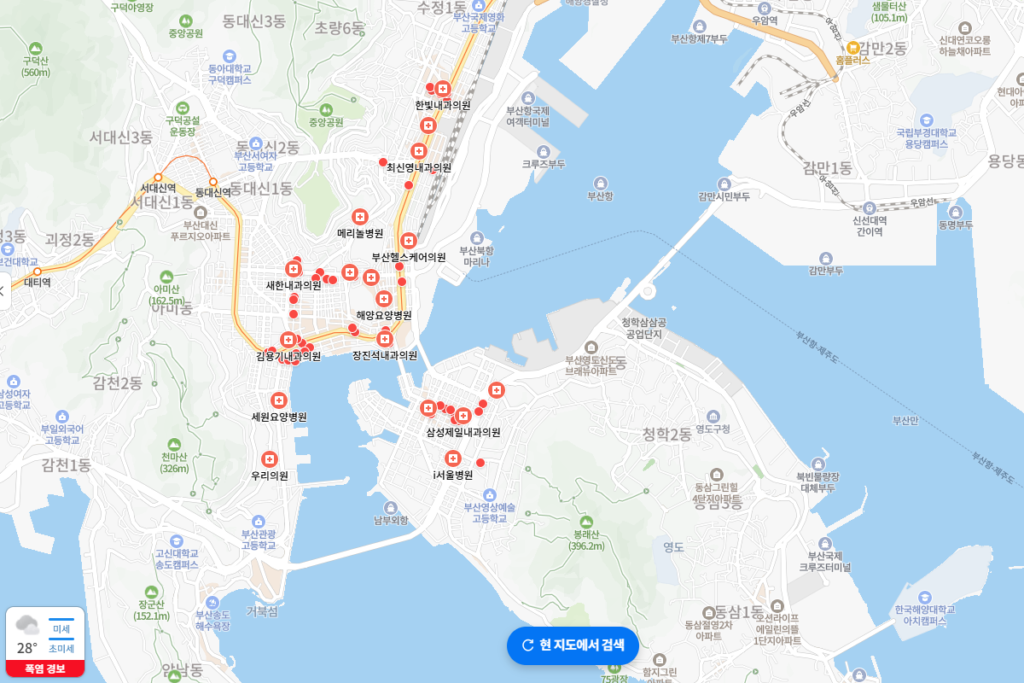 부산시 마운자로 처방 가능한 병원 네이버지도로 찾는 중