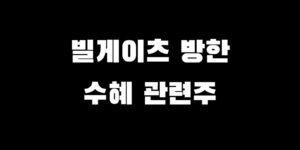 빌 게이츠 8월 방한 수혜 예상 관련주 TOP 5 총정리