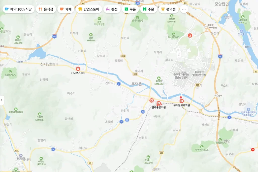 충주 마운자로 처방 가능한 병원 네이버 지도로 찾는 중