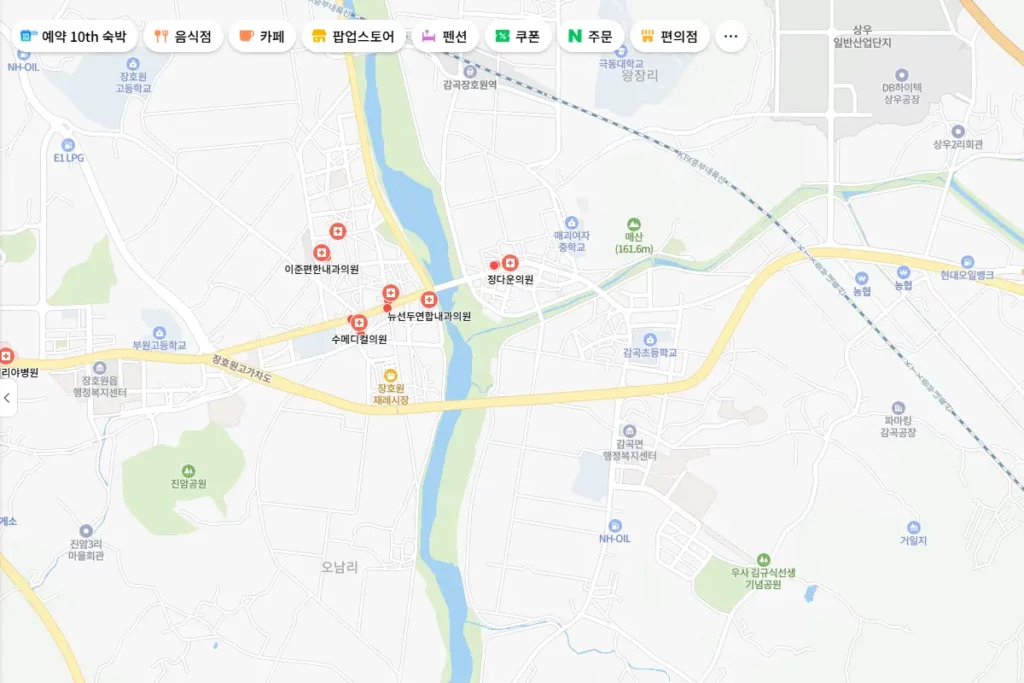 이천 마운자로 처방 가능한 병원 네이버 지도로 검색 중