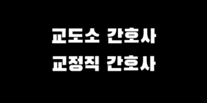 교도소 간호사 서기 vs 교정직 간호사 특채 공무원 차이 비교