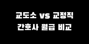 교도소 간호사 vs 교정직 간호사 월급 연봉, 어디가 더 많이 받을까?