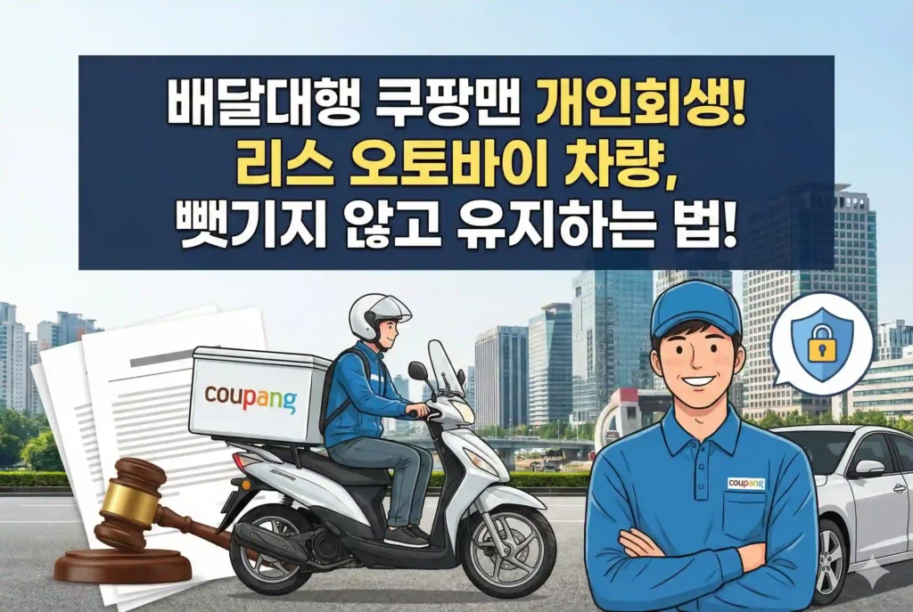 배달대행 쿠팡맨 개인회생 오토바이 안 뺏기고 유지하는 법