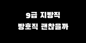 방호직 공무원 9급 전망 및 정년 보장, 4050 재취업으로 괜찮을까