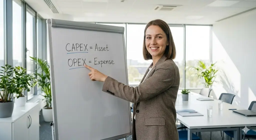 CAPEX는 자산, OPEX는 비용임을 설명하는 강사