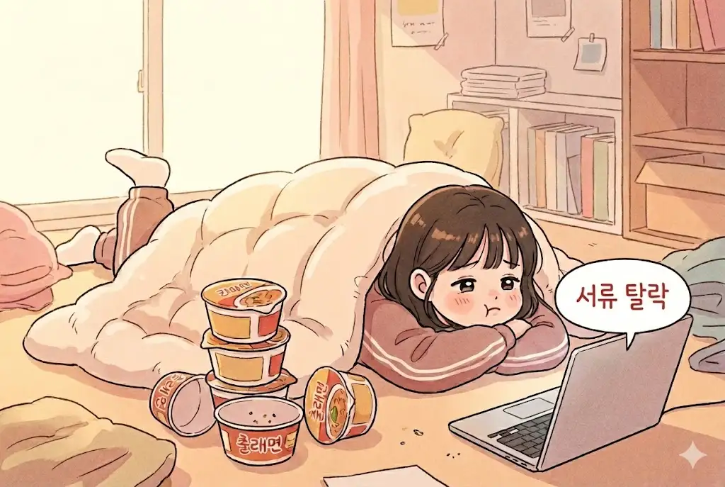 방에서 쉬고 있는 20대 취준생의 모습, 청년 지원금 신청 가이드 도입부 이미지