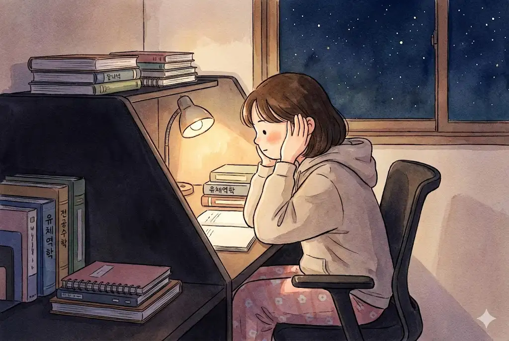 취업 준비로 스트레스를 받는 20대 취준생의 모습 일러스트