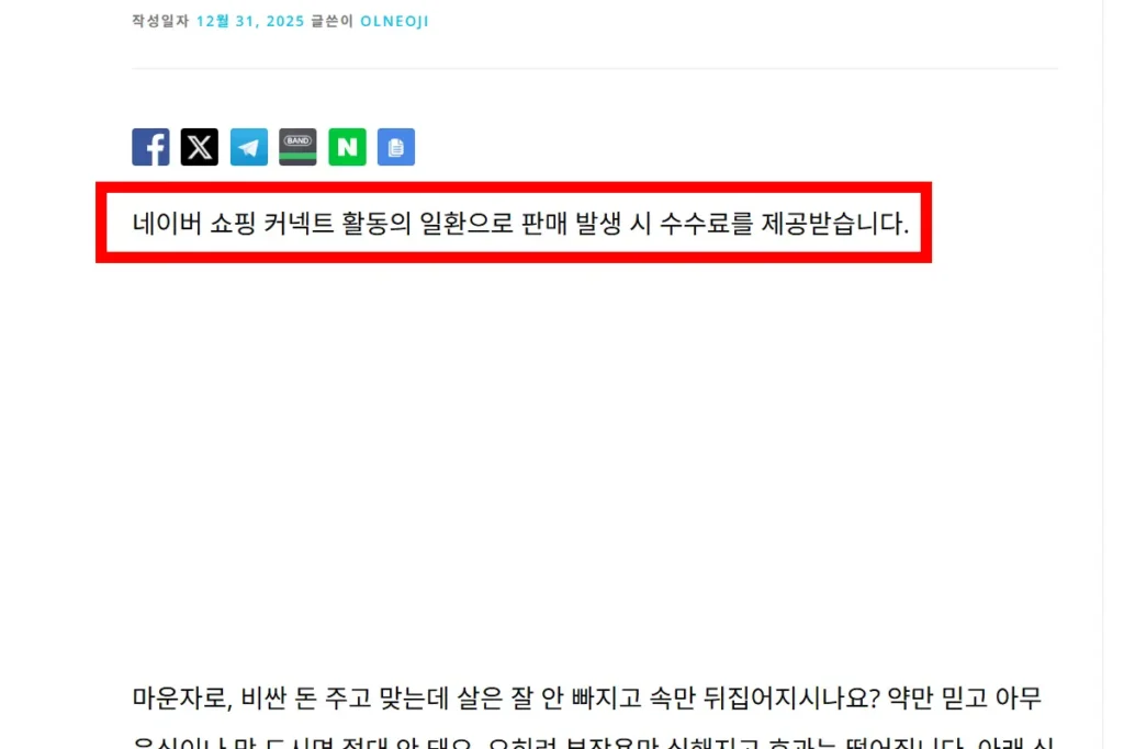 워드프레스 블로그 쿠팡파트너스 제휴마케팅 공정위문구