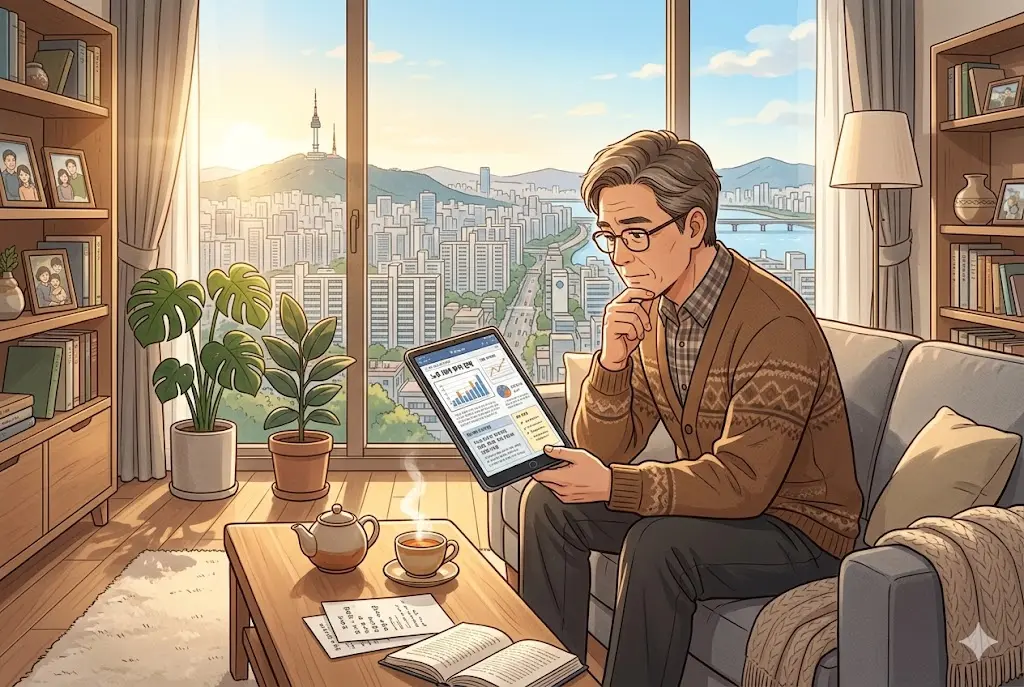 ISA 계좌 커버드콜 ETF 투자 리스크를 고민하는 중년 투자자의 모습