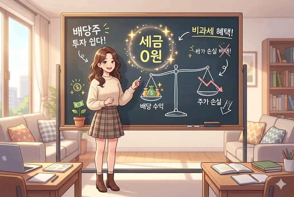 ISA 계좌의 손익통산 기능을 활용해 세금을 줄이는 원리를 설명하는 일러스트